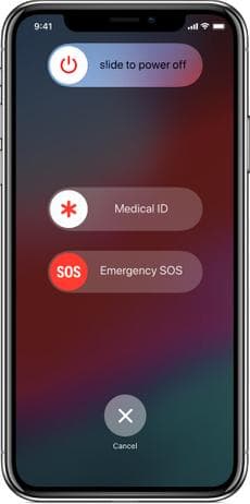 Emergency SOS screen on iPhone
